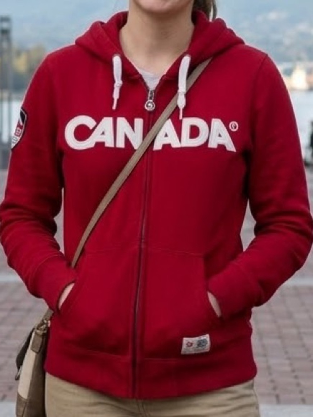 Vancouver 2010 Olympic Games Team Canada Hudson's Bay Red Zip Hoodie Size Large
